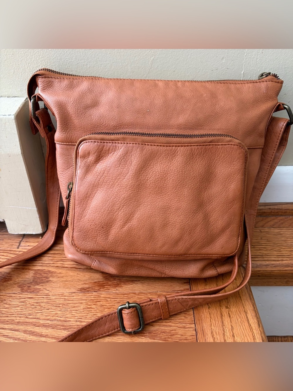 Vintage Paul & Taylor Town Genuine Leather Crossbody Bag Boho Coastal Cowgirl